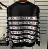 Women's Hoodies & Sweatshirts Designer Pullover sweater Letter Black and White Stripe Loose Pullover HEEJ