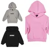 Çocuk Hoodies Wave Sweatshirts Toddler Kapşonlu Sweater Tasarımcı Erkek Kız Kız Sokak Giyim Külver Kıyafetleri Giyecek Siyah Lüks Çizgili Mektup Üstler Giyim