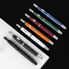 Fountain Penns Majohn A1 Press Fountain Pen Drivable Fine NiB 0,4 mm Metal Matte Black Ink Pen Converter för att skriva julklappar 230825