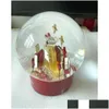 ديكورات عيد الميلاد 2023 Edition C Classics Red Snow Globe مع زجاجة داخل الكرة الكريستالية لعيد ميلاد خاص VIP GI DHVZK