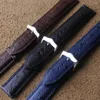 Titta på band strap mode brun svart rött läder 20mm 22mm män kvinnor special klockband rostfritt stål spänne band armband