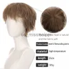 Synthetic Wigs Short Straight Boy Wig Synthetic With Bangs Cosplay Anime Daily Wigs For Men Heat Resistant Natural False Fake Hair Halloween x0826
