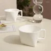 Tazas de café triangular de diseño creativo, tazas de leche de cerámica de 190ml, taza de agua resistente a altas temperaturas para el hogar de estilo nórdico