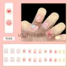 Unhas Falsas 24 pcs Cobertura Completa Wearable Imprensa Falsas Unhas Arte Gratuita Cola Adesivo Dica Usando Ferramentas Falso Manicure Patch Parágrafo X0826