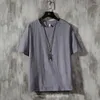 メンズTシャツ2023ブランド半袖Tシャツソリッドカラー男性Tシャツルーズカジュアルハーフスリーブアンダーシャツマントップスティー
