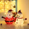 Décorations de Noël Illuminé Noël Père Noël Bonhomme de neige 40LED Lumière rougeoyante pour la décoration de Noël Lumière extérieure Décor de fête de Noël 230825