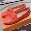 Geklede schoenen Echt leer Platte vrijetijdsschoenen voor dames Strik Decor Instappers Lente Formele kleding Schoenen Merk Ballet Flats Schoenen 230825