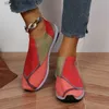 Sneakers Dress Platform Breathable Women Slip Mesh On Soft Casual Single Candy Knit Sock Flat Shoes T