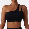 Aktive Shirts Sexy Single Strap Frauen Weste Fitness Tank Top Laufen Sport Bh Gym Stretch Pull Up Unterwäsche Yoga Brust pad