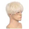 Perruques synthétiques synthétiques or pâle cheveux hommes perruque cosplay courte perruque bouclée pour homme perruques naturelles pour hommes Halloween Costume x0826