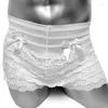 Onderbroeken Sexy Ruche Kanten Slipje Lingerie Voor Sissy Ondergoed Boog Mannen Homo Stroken Knickers Cake Gelaagde Boyshort Mannelijke