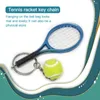 Anahtarlıklar 2/3/5 paket 6 tenis raket spor dekorasyon anahtarlık anahtar zinciri gümüş