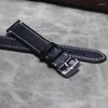 Uhrenarmbänder Große Größe Rindsleder Armband 20 22mm Handgemachte Vintage Derma Männer Großes Armband Leder Langes Handgelenk Band Gürtel XL Strap Zubehör