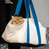 Trasportini per gatti Borsa a tracolla portatile a tracolla per animali domestici durevole con cintura di sicurezza regolabile per viaggi all'aperto di cuccioli di gattino