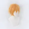 Cosplay Wigs Chainsaw Man Denji Wig Cosplay Costume Golden Kort värmebeständig syntetisk hår Halloween 230826