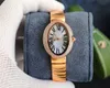 29mm 24mm Stainless Steel Oval Watch Roman Numerals Dial Women Baignoire Quartz Wristwatch Mother of Pearl Shell Bathtub Clock