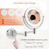 Specchi compatti Vendita al dettaglio 8,5 "LED bifacciale girevole per montaggio a parete Specchio cosmetico - Ingrandimento 3x 5x 10x Pulsante a sfioramento Luce regolabile 230826