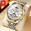 Luxury Designer Watches Celebrity Zhang Zhilin stöder Brands hela automatiska mekaniska klocka Lunar Fas Hollow Out Men's