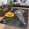 Carpets Personalized All Over Printed Rectangle Hockey Gift Area Rug Custom Name 3D Room Mat Floor Anti-slip Carpet