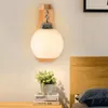 Lámpara de pared minimalista de madera nórdica LED dormitorio creativo mesita de noche pasillo escalera pasillo estudio japonés