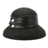 Breda brimhattar hink sombrero de lana japonesa para mujer sombrero formell enkel exquisito gorro lavabo elegante 230825