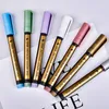 Markers 10/Lot Metallic Markers Verf Pennen Kunst Schrijven Markers voor Papier Steen Glas Muur Stof Scrapbooking Metaal 230826