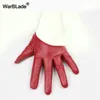 Fingerless Gloves Warblade Design Sexiga läderhandskar för kvinnor Half Palm Pu Leather Gloves Dancing Party Show Handskar Black Mantens 230826