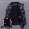 Herrläder faux läder 100% äkta skinnjacka män topplager kohud rockar för man motorcykel utkläder smal stativ krage höstjackor trend fcy4428 230825