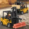 ElectricRC Car 24GHz RC Excavator Toy Engineering Alloy and Plastic Fjärrkontroll Digger Mixing Crane Forklift Truck For Children's Gift 230825