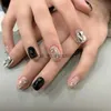 False Nails Handmade Nail Enhancement Vintage Cute Millennium Spicy Girl Handpainted Nail Enhancement Short Versatile Waterproof Sticker x0826