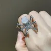 2023 neue Gothic Spinne Ring für Frauen Charme Luxus Punk Offenen Ring Unregelmäßigen Tier Finger Ringe Halloween Schmuck
