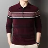 Polos para hombre Otoño Negocios Casual Polo de punto Cuello de camisa Manga larga Top de punto cálido 230825