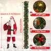 Décorations de Noël Guirlande de Noël avec lumières 2,7 m Rotin de Noël Plantes de vigne à fleurs artificielles Guirlande de Noël à piles 230825