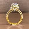 Stunning Wedding Rings Luxury Jewelry 925 Sterling Silver Round Cut White Topaz CZ Diamond Gemstones CZ Diamond Party Women Engagement Band Gold Ring Gift