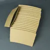Other Drinkware 50pcs Solid Color Brown Coffee Cup Sleeves Kraft Corrugated Paper Heat Insulation Sleeve Cardboard Holder Disposable Cover 230825