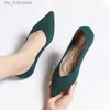Spring and Shoes Dress autumn fashion leisure Women's flat pointed knitting elastic comfortable boutique shoes T230826 f432