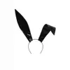 Stirnbänder Sexy Hasenohren Haarband Leder Hasenohren Stirnband Maskerade Kopfschmuck für Halloween Haarreifen Weihnachtsfeier Cosplay Requisiten 230826