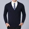 Männer Pullover Mode Marke Pullover Für Herren Strickjacke Mantel V-ausschnitt Slim Fit Jumper Strickwaren Winter Koreanischen Stil Casual kleidung 230826