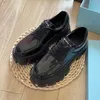 Mocasines Plataforma de diseñador Tacones de vestir zapatos de vestir para mujeres Flates de patente de patente Chunky Chunky Chocolate Mulas de cuero cepillado Monolito