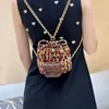 Tasarımcı Sırt Çantası Kadın Tote Çanta Mini Kova Çantası Yün Kumaş Yeşil Omuz Çantası Lüks Kalite Kompozit Çanta 2pc Crochet Crossbody Cangs Strap Logo Cüzdan 22cm