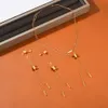 Wholesale Chain Tassel Long Necklace Removable Earrings Gold Finish Ear Stud Earring Earrings for Women