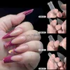 False Nails Nail Dual Form Silicone French Line Sticker Acrylic Extension False Nail Tips Sculpted Full Cover Nail Tips med Nail Brush Kit X0826