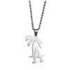 Pendant Necklaces Hip Hop West Coast Rapper La Palm Tree Titanium Steel Necklace Cool Beach Coconut Cuban Chain Jewelry Morr22 Drop Dhs7X