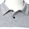 Polos Men Men krótkie koszulę polo Casual Top Contrast Design Dekoracja pasiastej wstążki Summer Fashion 230825