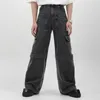 Mens Jeans FEWQ Niche Design Highend Multi Pocket Men Casual Versatile Heavy Work High Street Retro Wornout Full Legth Pants 24B3292 230825