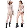 Theme Costume Halloween Costumes For Women Adult Sexy Bobysuit Ladies Jumpsuit Christmas Clothing Masquerade Party Skin Printed Tight Fitting 230825