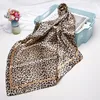 Шарфы модный леопардовый принт для женщин Silkl Satin Hijab Scarf Женский 90см 90 см.