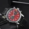 New Hot Selling Men's Full Function Quartz Watch 5-Pin Racing Timing Stainless Steel/Leather Strap 1884