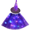 Autres événements Fournitures de fête Adulte Femmes Fille Toile d'araignée Toile d'araignée Sorcière Chapeau Costume Tutu Jupe Props Glow Cadeau Décor Halloween Sac De Bonbons 230825