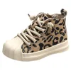 İlk Yürüyüşçüler 12.5-19cm Moda Çocuk Spor ayakkabı botları Süet Leopard Kızlar Spor Ayakkabı Toddler ayak bileği botları 0-3 yıl çocuk sonbahar bahar l0826